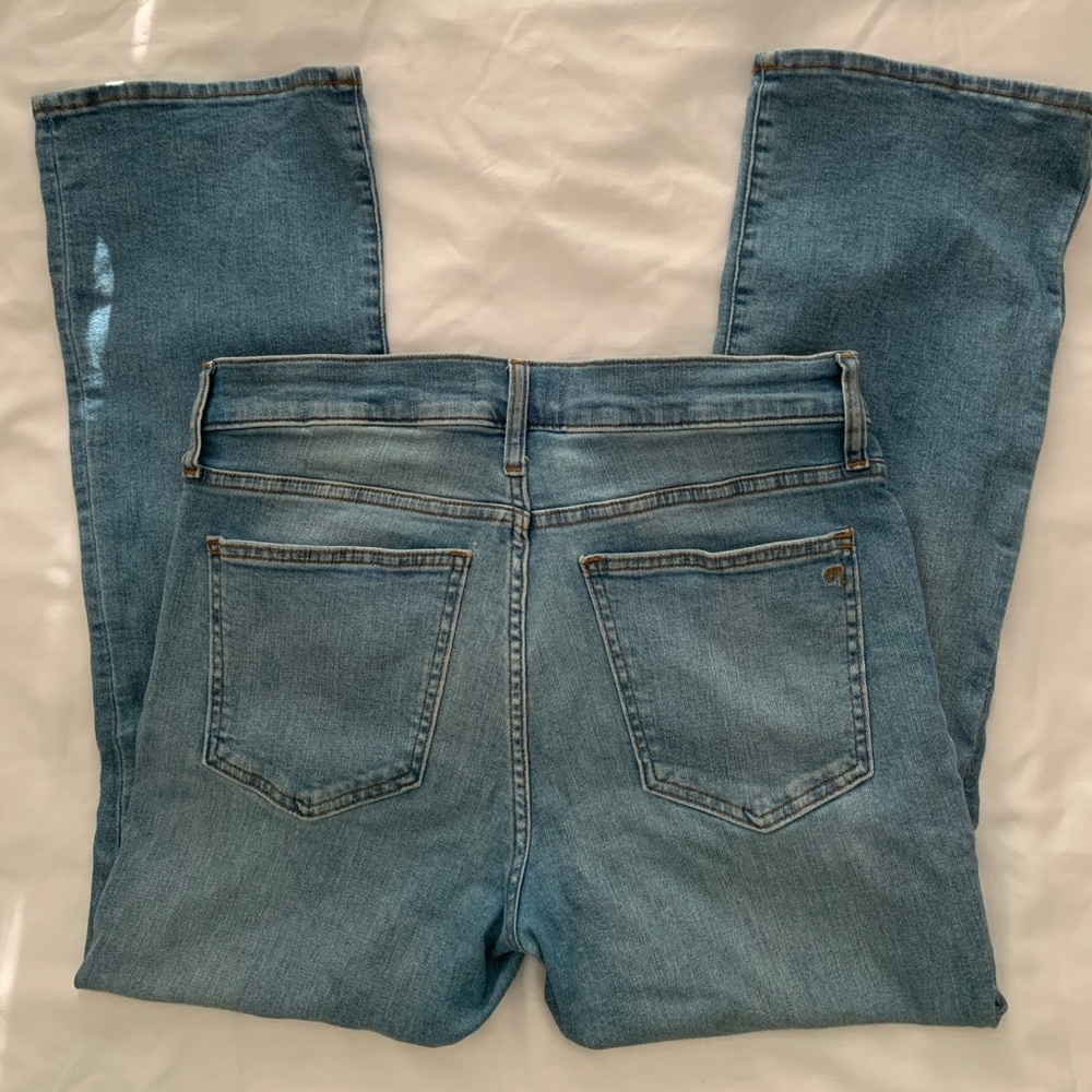 Madewell Mid Rise Kick Out Crop Flare Jeans Blue 29 - Picture 3 of 10